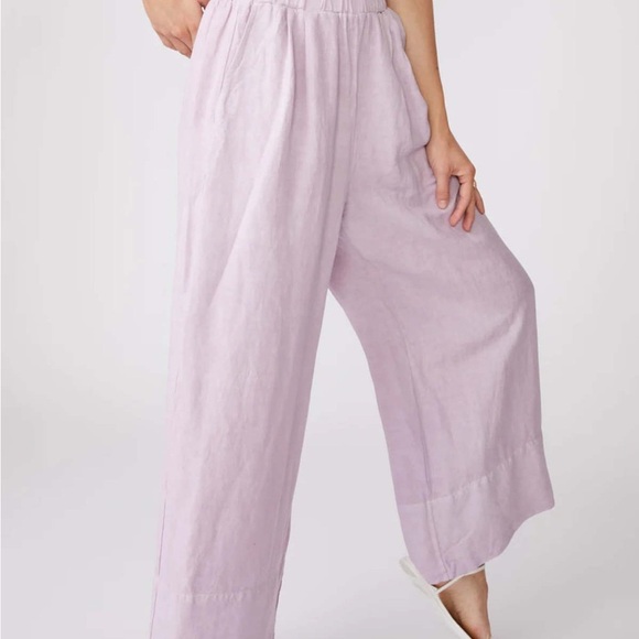 STATESIDE Women Linen Wide Leg Pant White Size Small - Picture 5 of 9